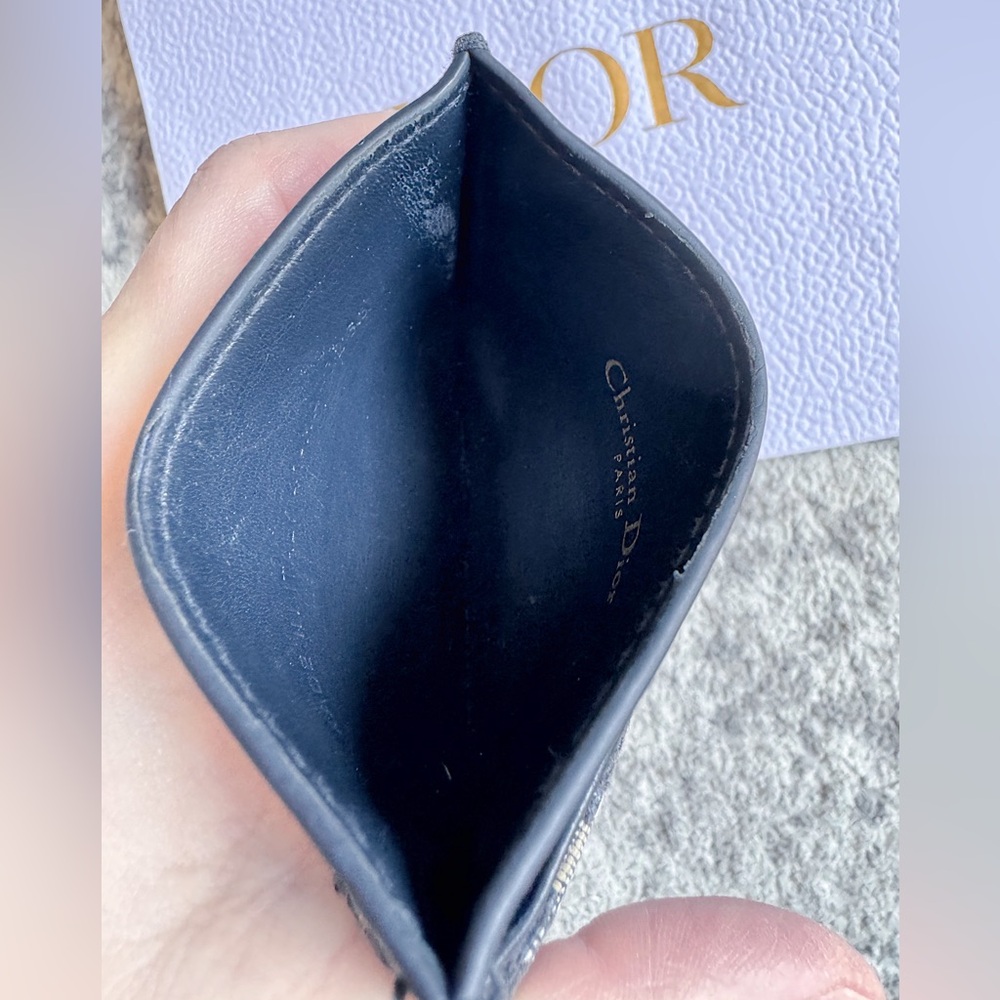 SOLD‼️Dior Oblique Jacquard 30 Montaigne Freesia Card Case Holder Blue Compact - Picture 13 of 16